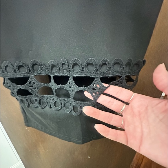 Black Summer off shoulder slim fit long dress with lace. - Picture 6 of 12